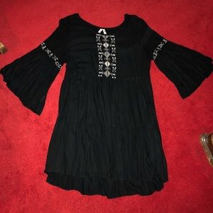 Black Ornate Mini Dress